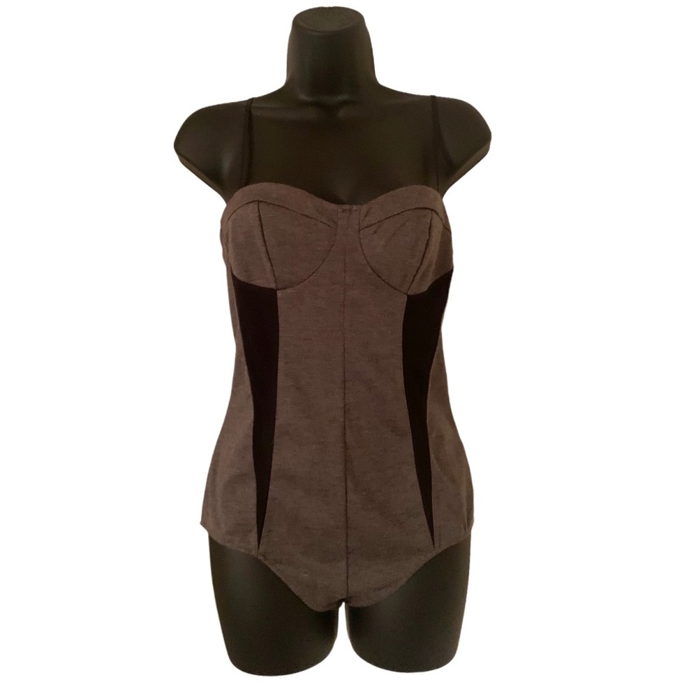 Grey and Black Bodysuit